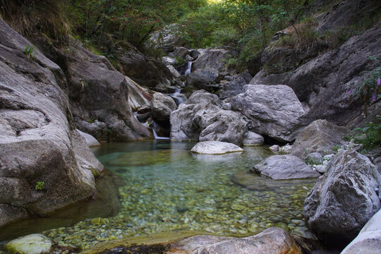 waterfall in the forest in north of tuscany