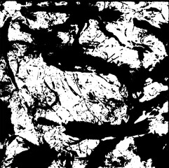 Obraz premium Monochrome texture composed of irregular graphic elements. Distressed uneven grunge background. Abstract vector illustration. Overlay for interesting effect and depth. Isolated on white background.