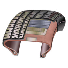 automobile tire construction cross section