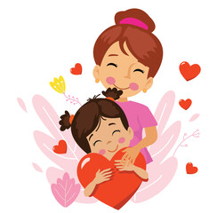 Mother And Daughter İn Hearts (Mother's Day)
