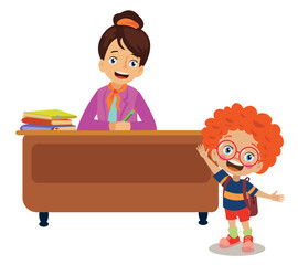 teacher and student in the classroom