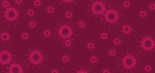 Abstract bacteria symbol red background