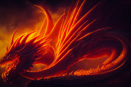 Illustration Of Red Dragon