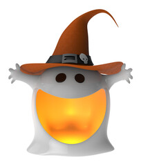 3d illustration of halloween ghost