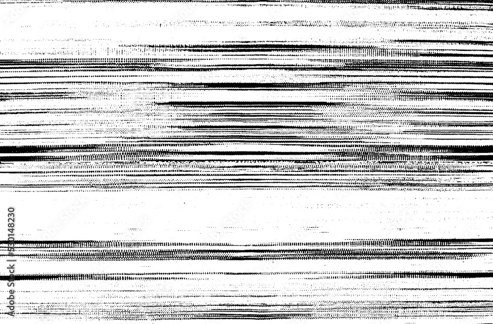 Poster Monochrome texture composed of irregular graphic elements. Distressed uneven grunge background. Abstract vector illustration. Overlay for interesting effect and depth. Isolated on white background.