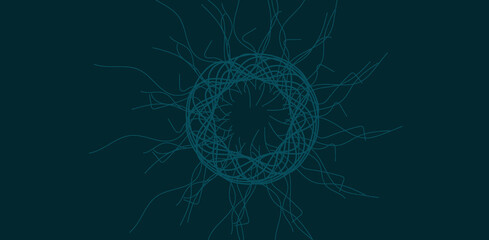 Abstract bacteria symbol blue background	