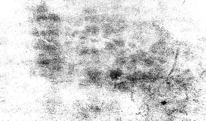 Monochrome texture composed of irregular graphic elements. Distressed uneven grunge background. Abstract vector illustration. Overlay for interesting effect and depth. Isolated on white background.