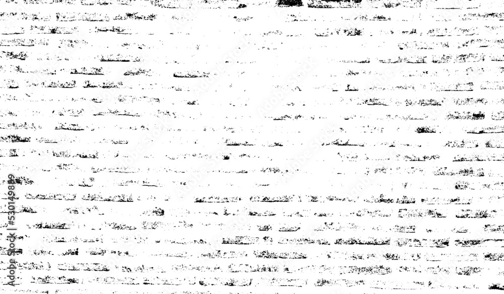 Poster Monochrome texture composed of irregular graphic elements. Distressed uneven grunge background. Abstract vector illustration. Overlay for interesting effect and depth. Isolated on white background.