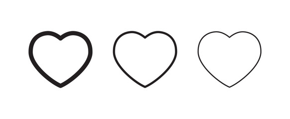 Heart vector icons. Set of love symbols. Isolated pictograms. Valentine's day design elements.
