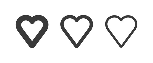 Heart vector icons. Set of love symbols. Isolated pictograms. Valentine's day design elements.