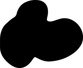 Random black shapes. Organic abstract splodge element monochrome collection. Blob shape png. 