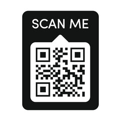 Qr code frame vector black color. Scan me tag. Qr code mock up. Barcode smartphone id icon, mobile payment and identity isolated on white background.