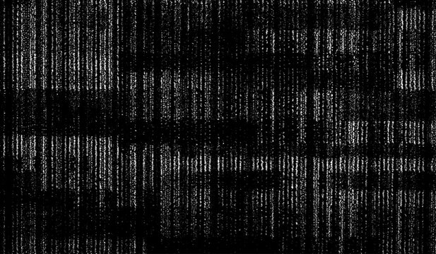 Monochrome  composed of irregular graphic elements. Distressed uneven grunge background. Abstract vector illustration. Overlay for interesting effect and depth. Isolated on white background.