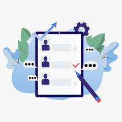 a tablet with vacancies for job search