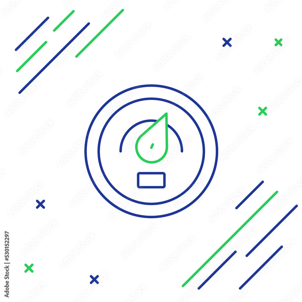 Poster Line Digital speed meter concept icon isolated on white background. Global network high speed connection data rate technology. Colorful outline concept. Vector