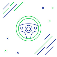 Line Steering wheel icon isolated on white background. Car wheel icon. Colorful outline concept. Vector