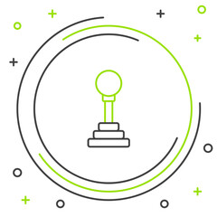 Line Gear shifter icon isolated on white background. Manual transmission icon. Colorful outline concept. Vector