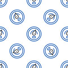Line Digital speed meter concept icon isolated seamless pattern on white background. Global network high speed connection data rate technology. Colorful outline concept. Vector