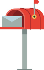 Vintage Mailbox. Postal Letterbox. Vector illustration