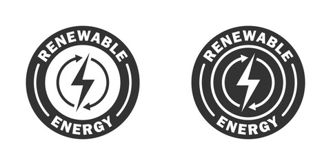 Renewable energy icon. Flat vector illustration.