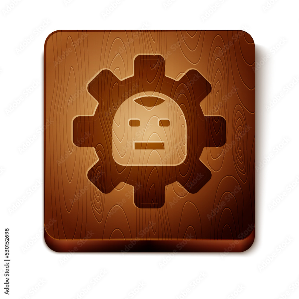 Poster brown robot icon isolated on white background. artificial intelligence, machine learning, cloud comp