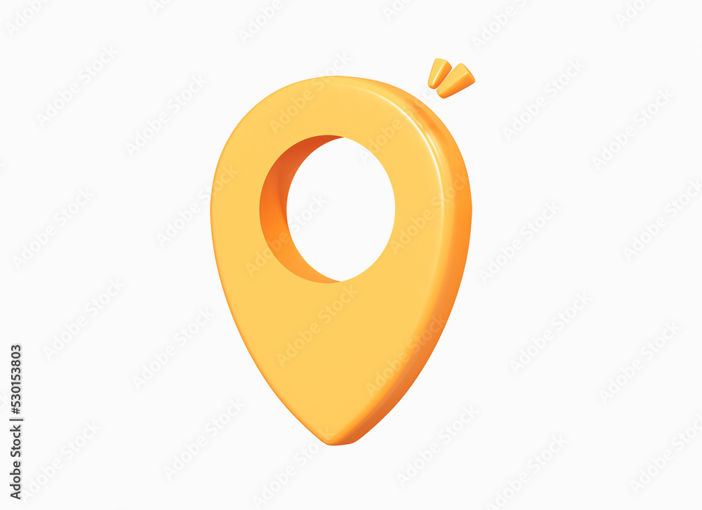 Poster 3d gold or yellow mark location point. locate pin gps map. navigation marker. travel and tourism. we