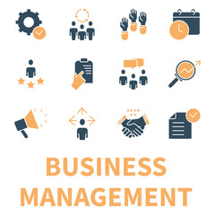 Business Management icons set. Set of editable stroke icons.Vector set of Business Management 