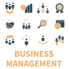 Business Management icons set. Set of editable stroke icons.Vector set of Business Management 