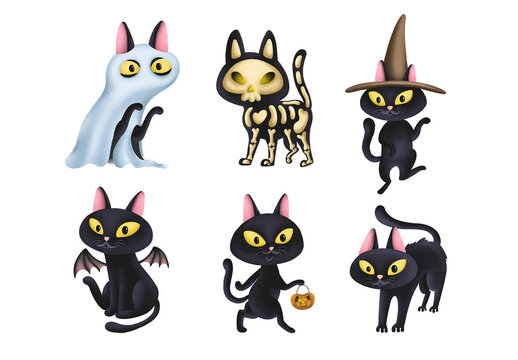 Black Cats Halloween Clipart