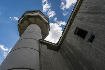 Fototapeta na wymiar watch tower of a abandoned cold war weapon storage area