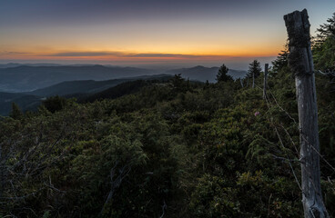 sunset in the vosges mountains