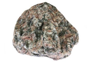 granite from the Baltic Sea coast in Waabs, Germany isolated on white background