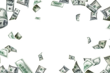 Money background. Hundred dollars of America. Usd cash money falling. - obrazy, fototapety, plakaty