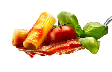 Pasta and basil tomato sauce