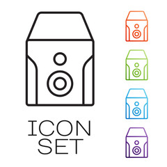 Black line Uninterruptible power supply UPS icon isolated on white background. Set icons colorful. Vector