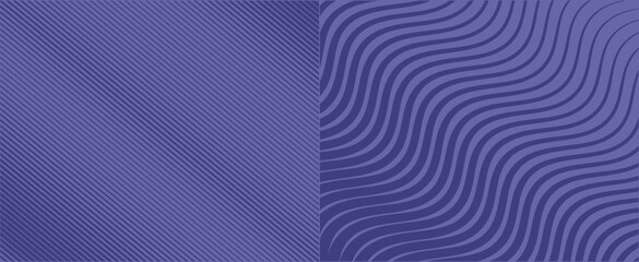 Very Peri Trendy Color Background with Diagonal Wavy Zig Zag Stripes. Vector Illustration..