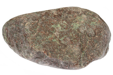 unakite from the Baltic Sea coast in Waabs, Germany isolated on white background