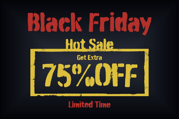 Fototapeta premium 75 seventy-five Percent sale frame vector grunge. hot icon