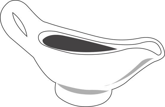 Illustration of a gravy boat in transparent background