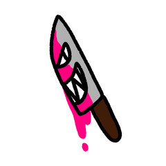 knife devil , graphic design for presentation, marketing, art, illustration, t-shirt design, icon, logo, symbol, advertising, online media