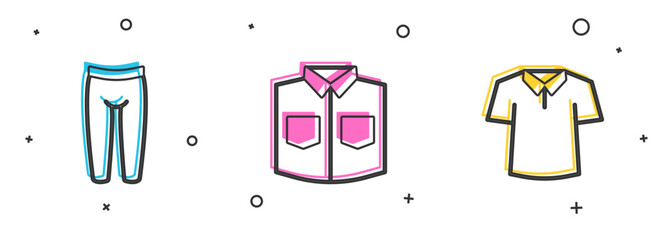 Set Leggings, Shirt and icon. Vector