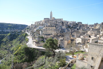 View to the old town of Matera, Italy