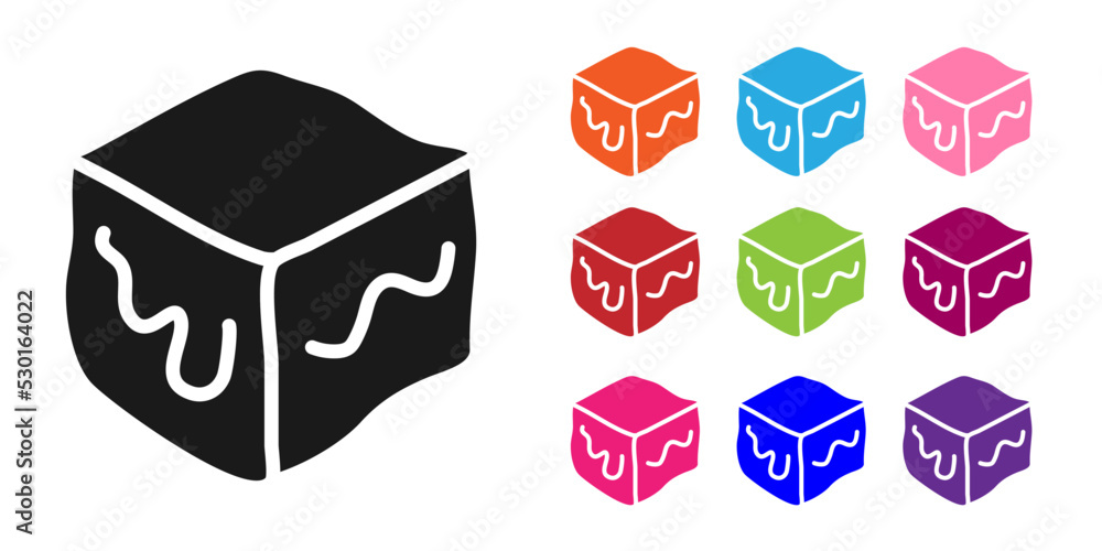 Poster black isometric cube icon isolated on white background. geometric cubes solid icon. 3d square sign. 