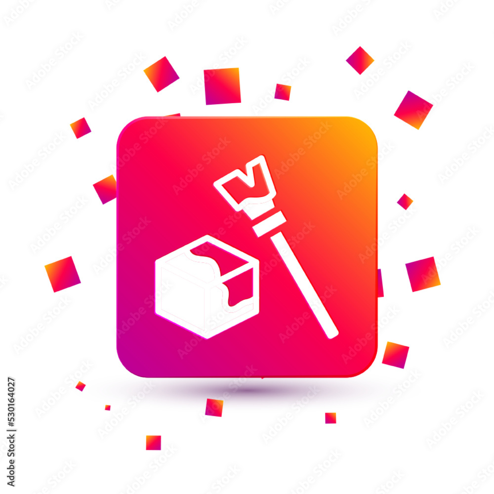 Poster white isometric cube icon isolated on white background. geometric cubes solid icon. 3d square sign. 