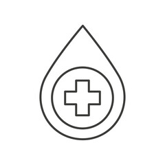 Blood, drop concept line icon. Simple element illustration. Blood, drop concept outline symbol design from medical set. Can be used for web and mobile on white background