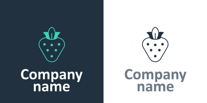 Logotype Strawberry icon isolated on white background. Logo design template element. Vector