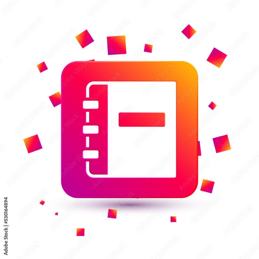 Poster white notebook icon isolated on white background. spiral notepad icon. school notebook. writing pad.