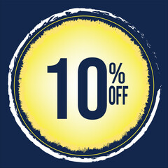 10 percent discount Yellow floating Circle for promotions and offers