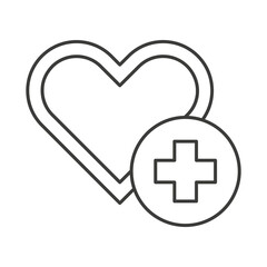 Obraz premium Healthcare, love concept line icon. Simple element illustration. Healthcare, love concept outline symbol design from medical set. Can be used for web and mobile on white background