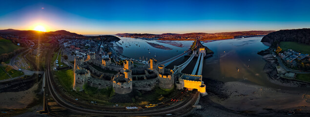 Conwy Castle aerial view 2
